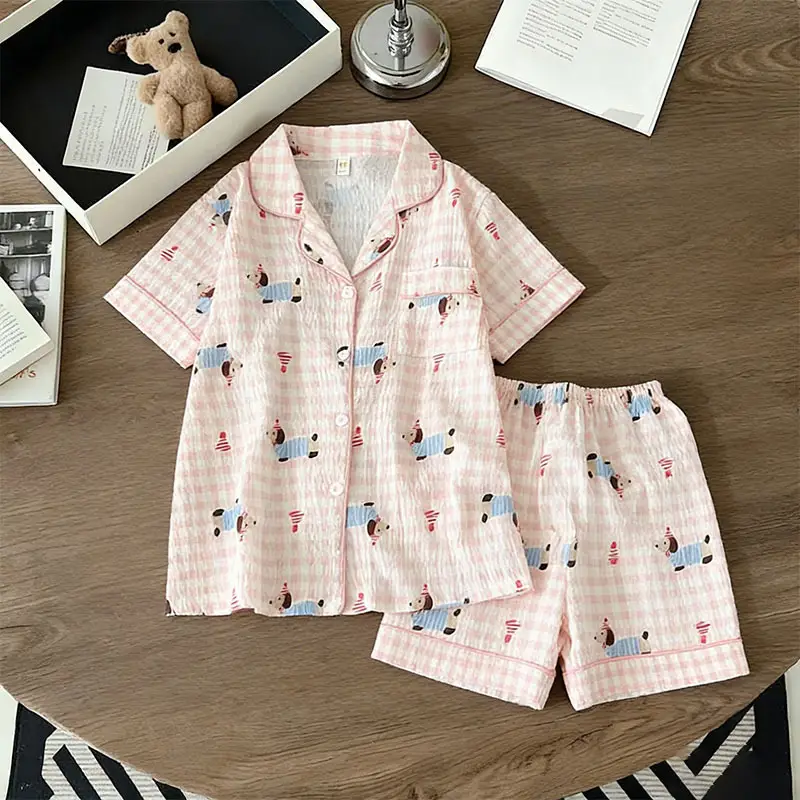 Cloud Cotton Pajamas for Women, Summer Short-Sleeve Shorts, Internet Celebrity Live Broadcast, Sweet and Cute Student Loungewear Set, Packaged