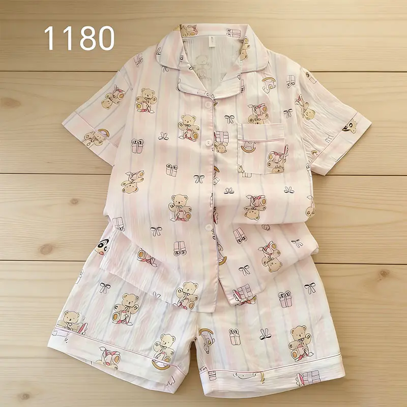 Cloud Cotton Pajamas for Women, Summer Short-Sleeve Shorts, Internet Celebrity Live Broadcast, Sweet and Cute Student Loungewear Set, Packaged