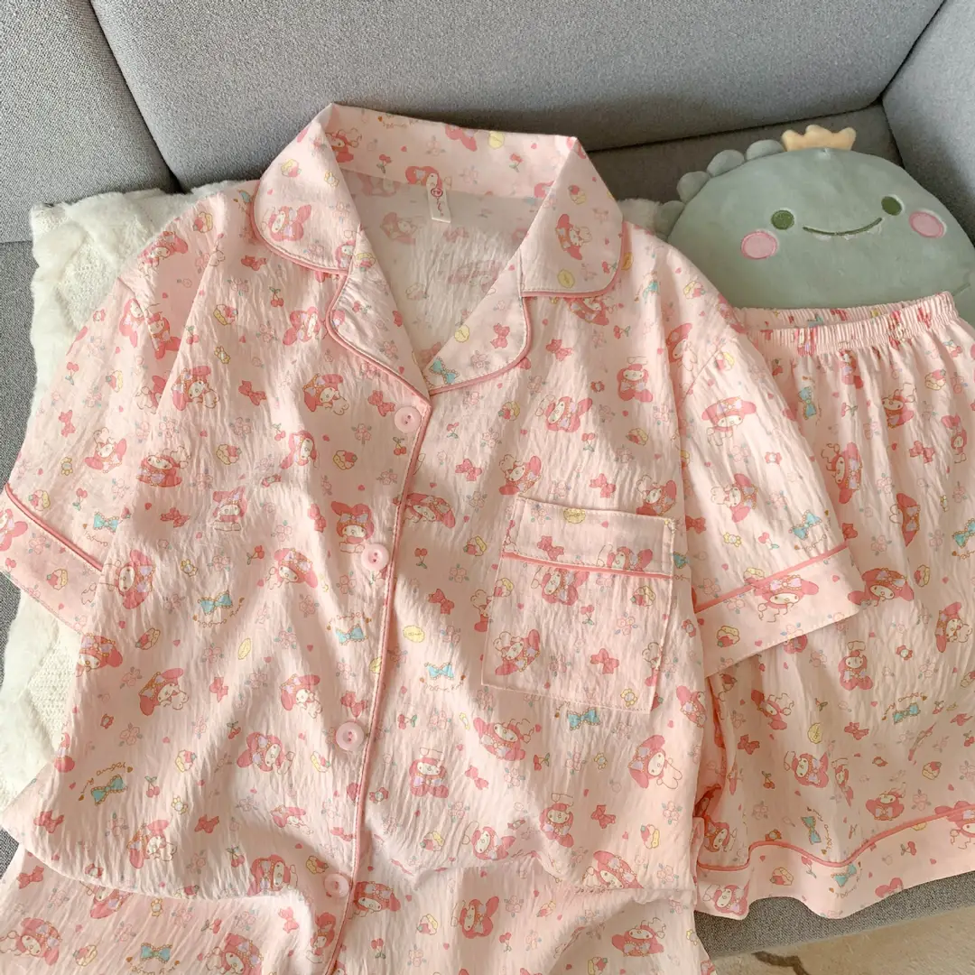 Cloud Cotton Pajamas for Women, Summer Short-Sleeve Shorts, Internet Celebrity Live Broadcast, Sweet and Cute Student Loungewear Set, Packaged