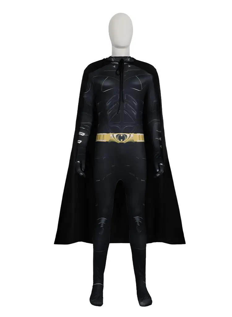 Batman Adult Jumpsuit Cosplay Costume Batman Muscle Print Cape Halloween Hero Cross-Border Performance Costume — feature 12