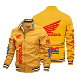 2024 Autumn/Winter Men's Car Logo Jacket Red Printed Jacket Outdoor Fashion Motorcycle Riding Jacket Men's Coat