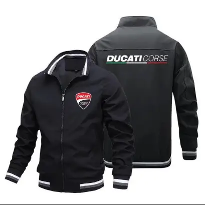 2024 Autumn/Winter Men's Car Logo Jacket Red Printed Jacket Outdoor Fashion Motorcycle Riding Jacket Men's Coat