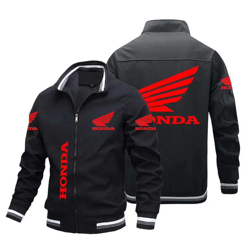 2024 Autumn/Winter Men's Car Logo Jacket Red Printed Jacket Outdoor Fashion Motorcycle Riding Jacket Men's Coat