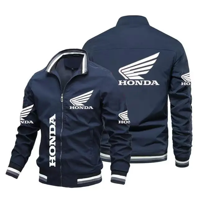 2024 Autumn/Winter Men's Car Logo Jacket Red Printed Jacket Outdoor Fashion Motorcycle Riding Jacket Men's Coat