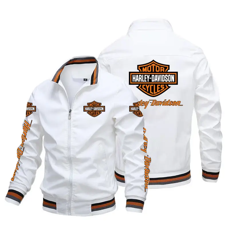 2024 Autumn/Winter Men's Car Logo Jacket Red Printed Jacket Outdoor Fashion Motorcycle Riding Jacket Men's Coat