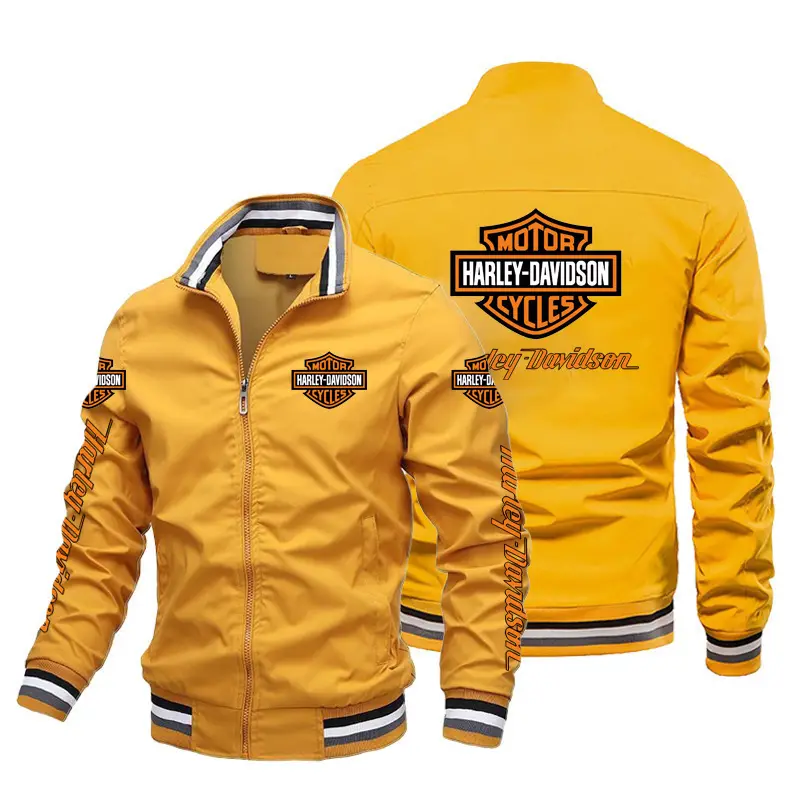 2024 Autumn/Winter Men's Car Logo Jacket Red Printed Jacket Outdoor Fashion Motorcycle Riding Jacket Men's Coat