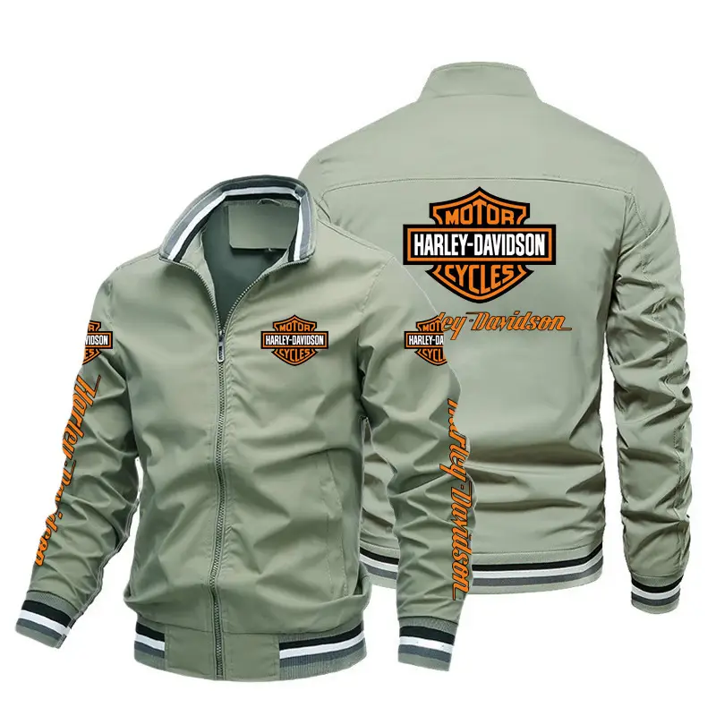 2024 Autumn/Winter Men's Car Logo Jacket Red Printed Jacket Outdoor Fashion Motorcycle Riding Jacket Men's Coat