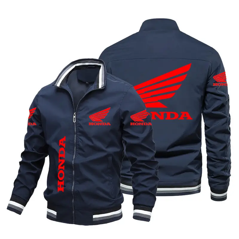 2024 Autumn/Winter Men's Car Logo Jacket Red Printed Jacket Outdoor Fashion Motorcycle Riding Jacket Men's Coat