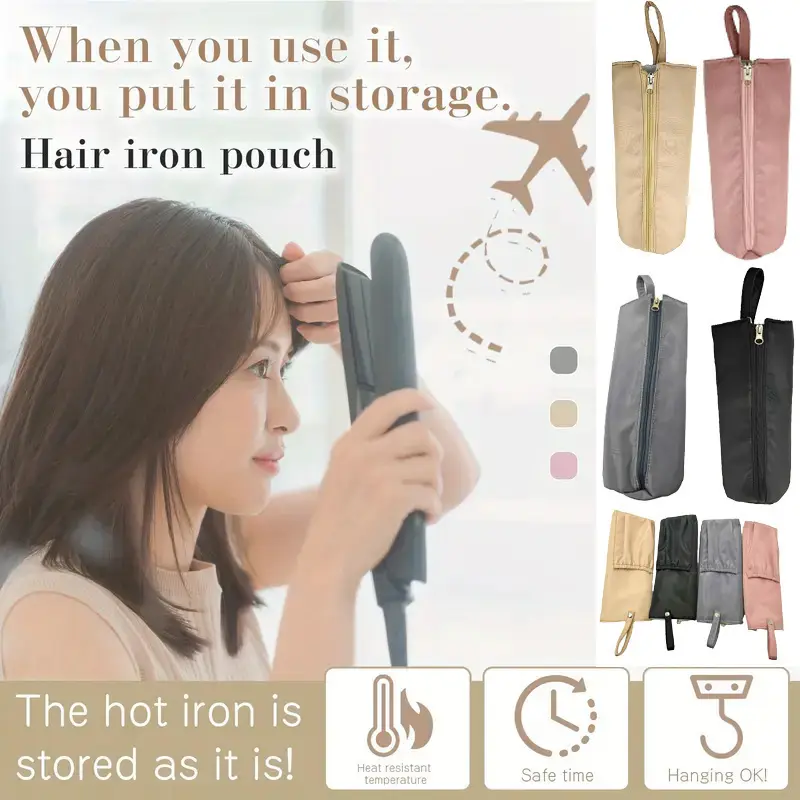 New High-Temperature Resistant Curling Iron Storage Bag, Hangable Travel Curling Iron Storage Bag, Foldable Storage Bag Wholesale