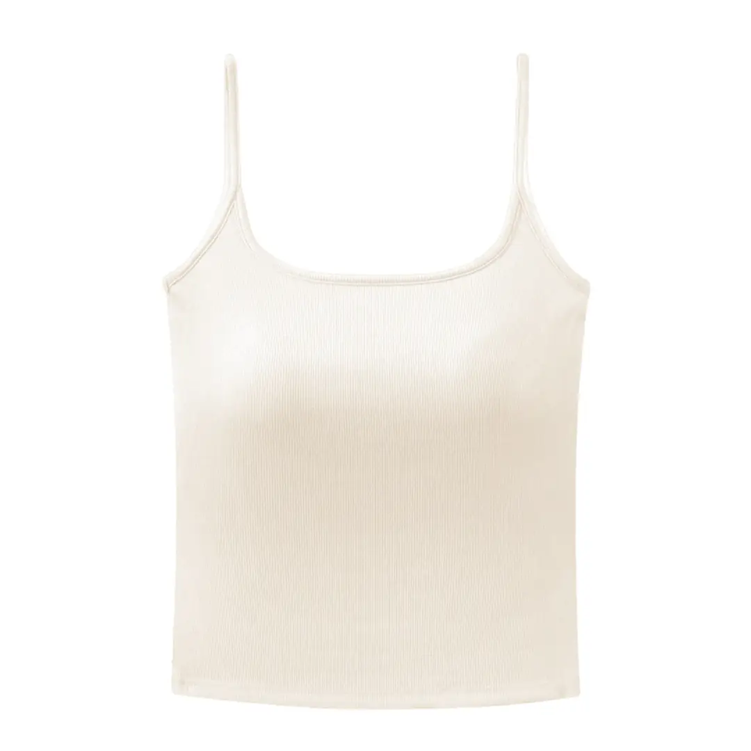 Women's Camisole with Chest Pads, Seamless, Beautiful Back Design, Suitable for Wearing Alone or as an Inner Layer, Summer Camisole with Chest Pads