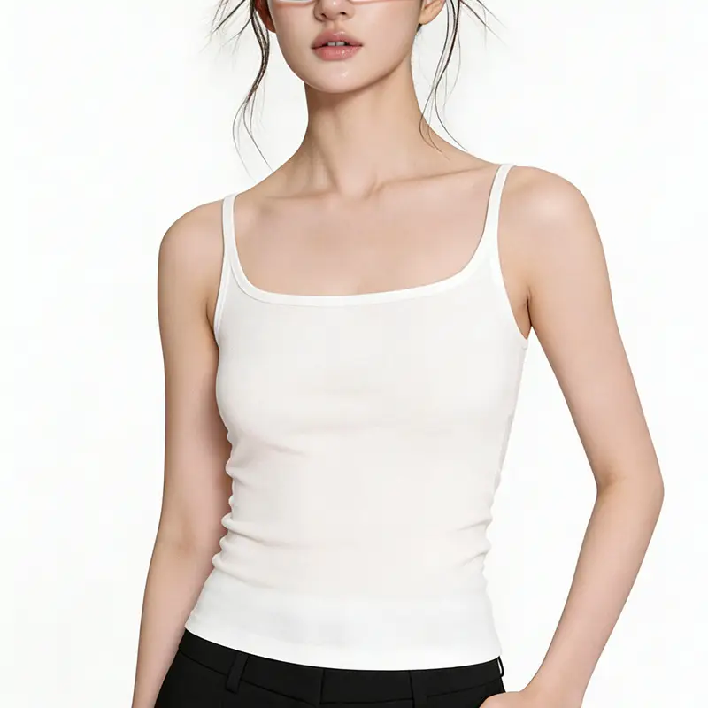 Women's Camisole with Chest Pads, Seamless, Beautiful Back Design, Suitable for Wearing Alone or as an Inner Layer, Summer Camisole with Chest Pads