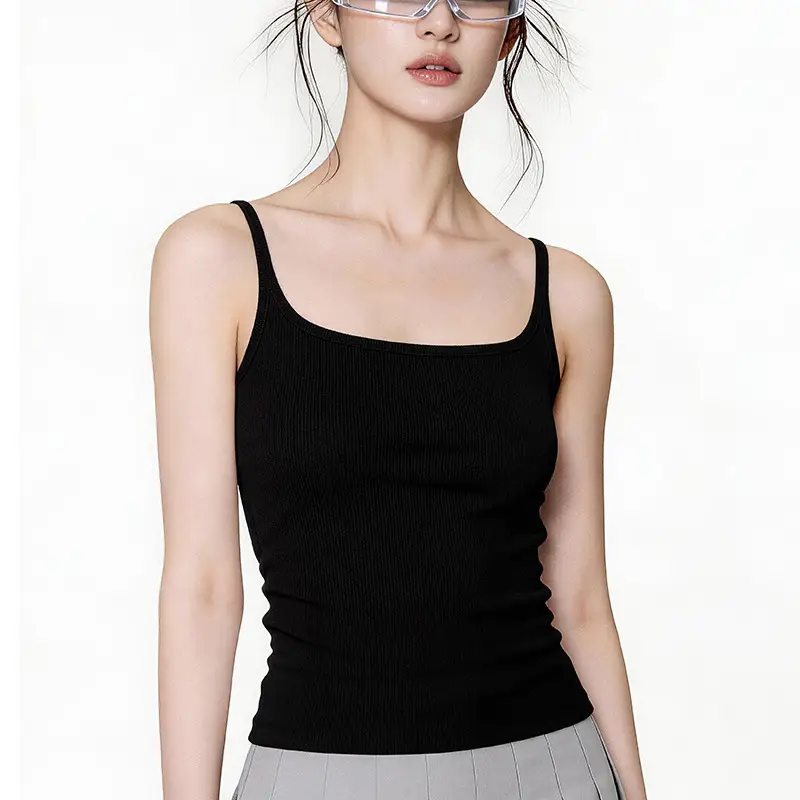Women's Camisole with Chest Pads, Seamless, Beautiful Back Design, Suitable for Wearing Alone or as an Inner Layer, Summer Camisole with Chest Pads