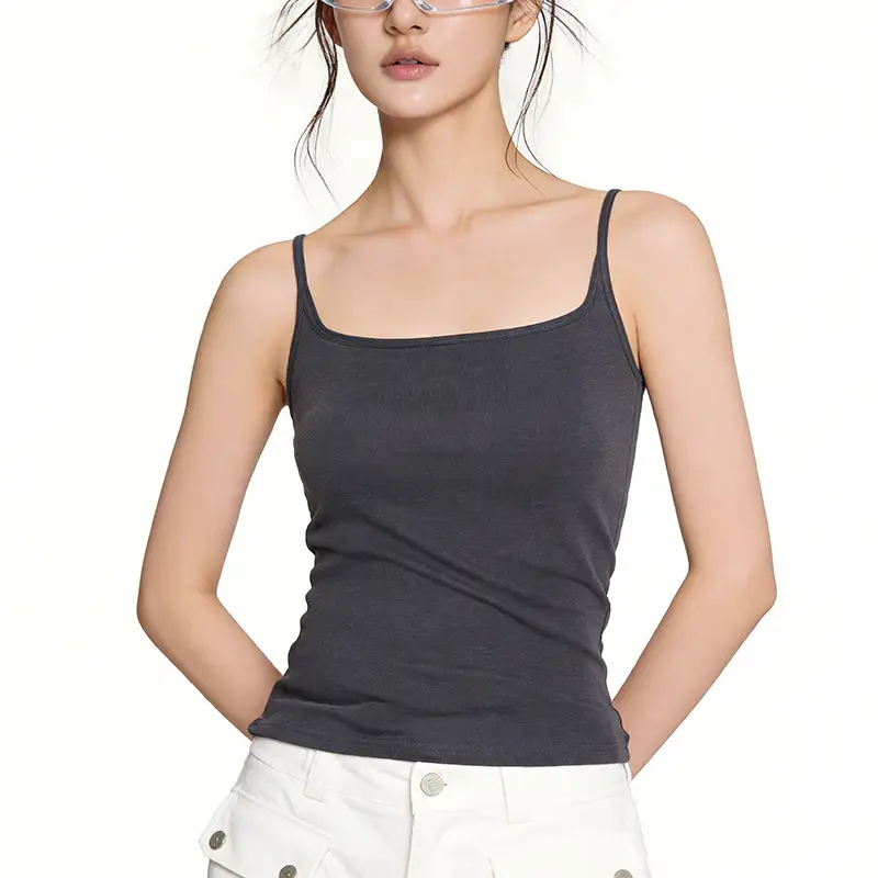 Women's Camisole with Chest Pads, Seamless, Beautiful Back Design, Suitable for Wearing Alone or as an Inner Layer, Summer Camisole with Chest Pads