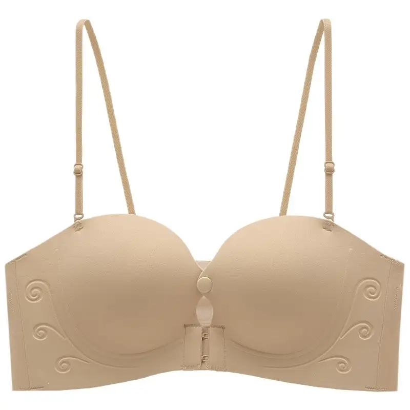 Strapless Front-Clasp Bra for Women with Small Busts, Anti-Slip, Seamless Invisible Bra