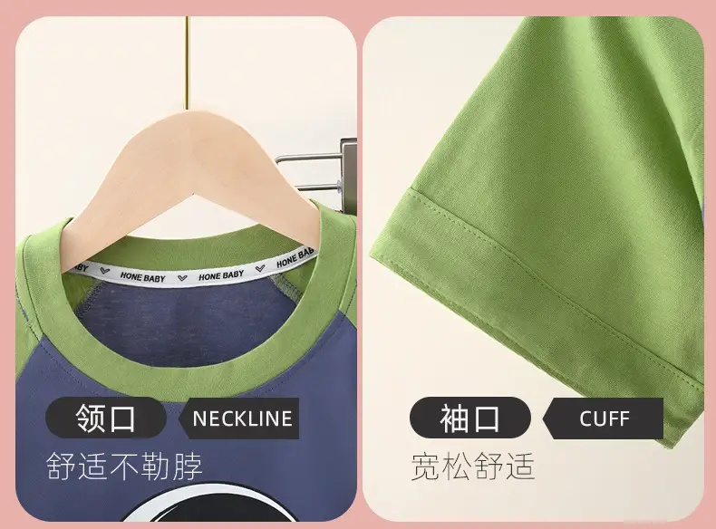 [Class a Pure Cotton] Three-Piece Set of 100% Pure Cotton Pajamas for Boys, Summer Set for Older Boys, Summer Set for Girls — feature 11