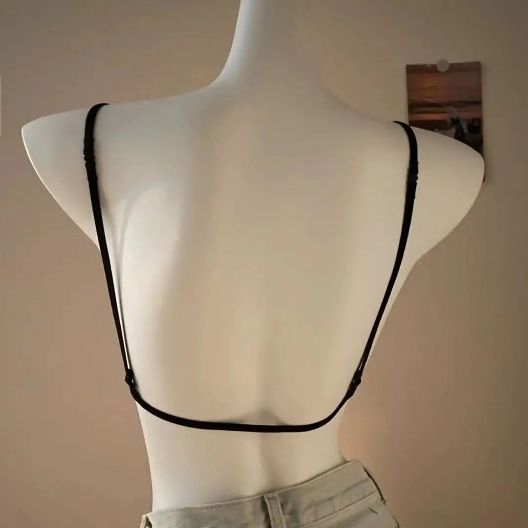 French-Style Front-Clasp Cross-Back Beautiful Back Bra for Small Bust Girls, Thin Strap, Wireless, Seamless Bra Wholesale