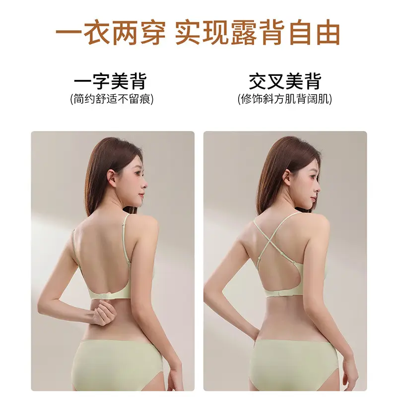 Invisible Foundation-Like Bra for Women, U-Shaped Backless Bra for Small Busts, Enhancing and Showing Off the Back, with Thin Straps for Layering