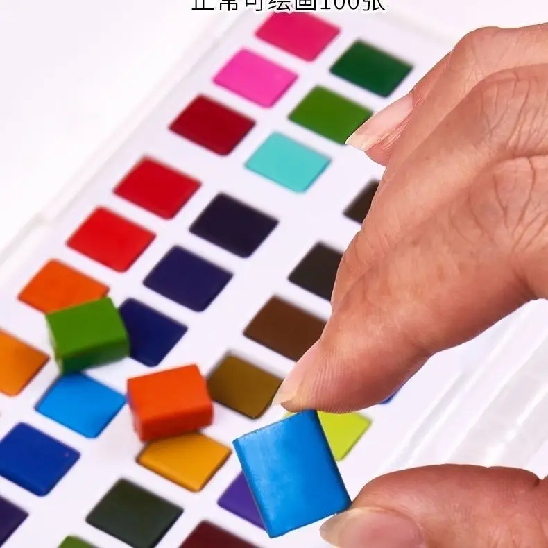Meilaiske Solid Watercolor Paint Set 24 Colors Fluorescent Colors for Art Students and Beginners, Washable