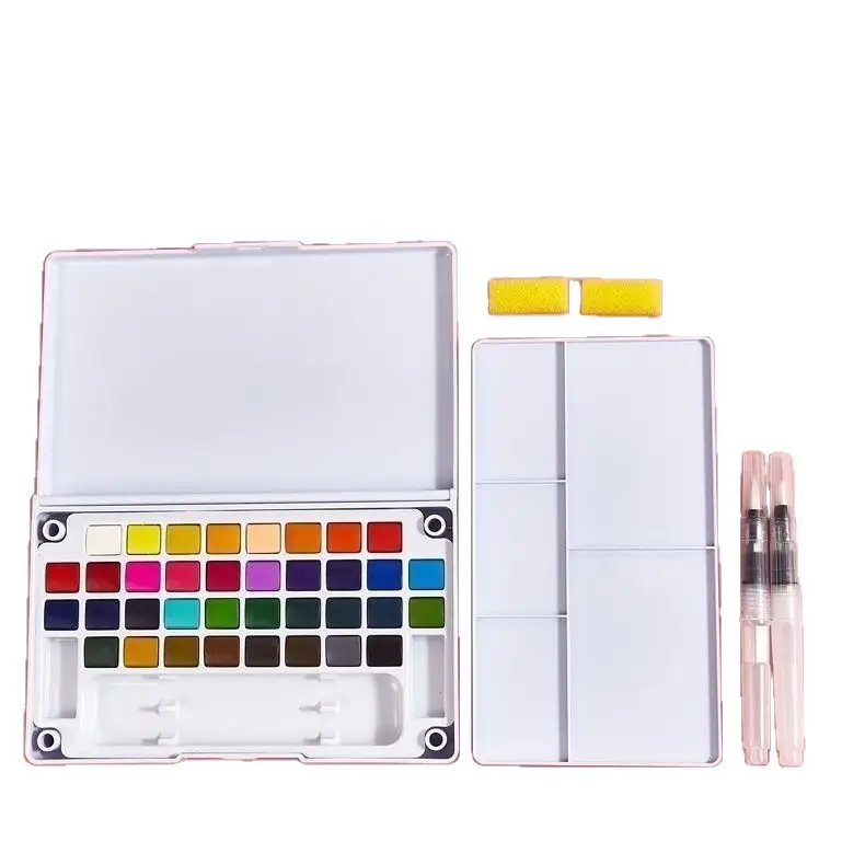 Meilaiske Solid Watercolor Paint Set 24 Colors Fluorescent Colors for Art Students and Beginners, Washable
