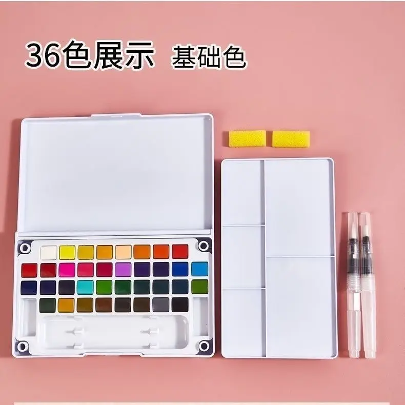 Meilaiske Solid Watercolor Paint Set 24 Colors Fluorescent Colors for Art Students and Beginners, Washable