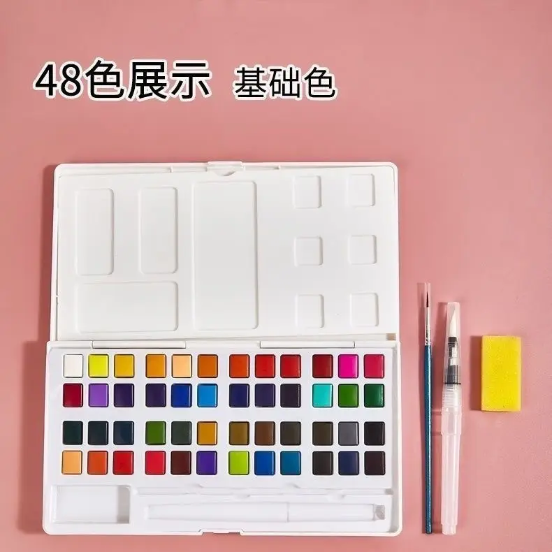 Meilaiske Solid Watercolor Paint Set 24 Colors Fluorescent Colors for Art Students and Beginners, Washable