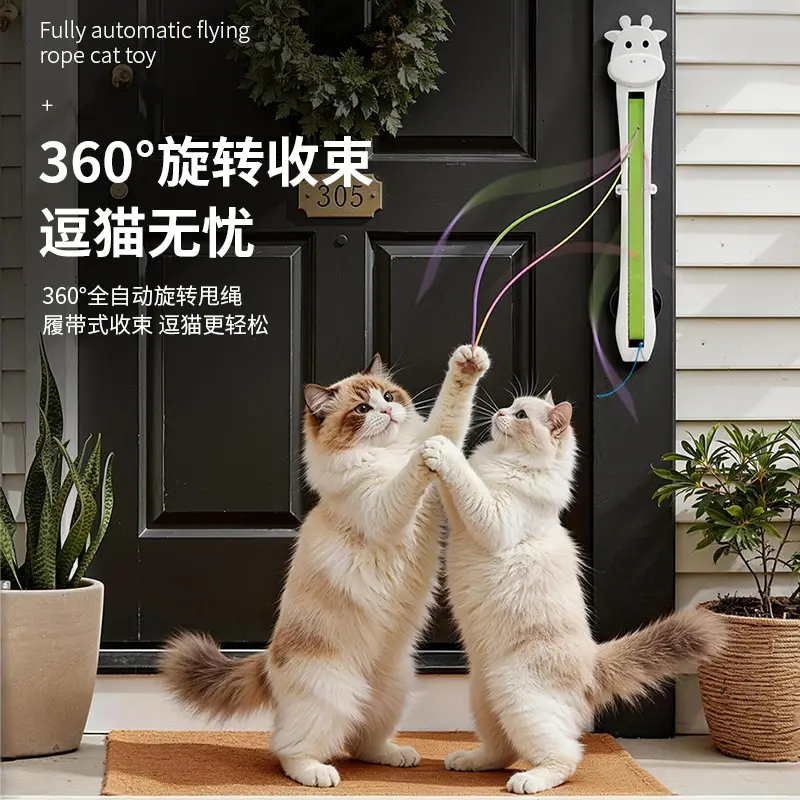 Cross-Border New Product: Fully Automatic Cat Teasing Rope Machine, Door-Mounted Automatic Motion Rope Cat Toy, Pet Toy