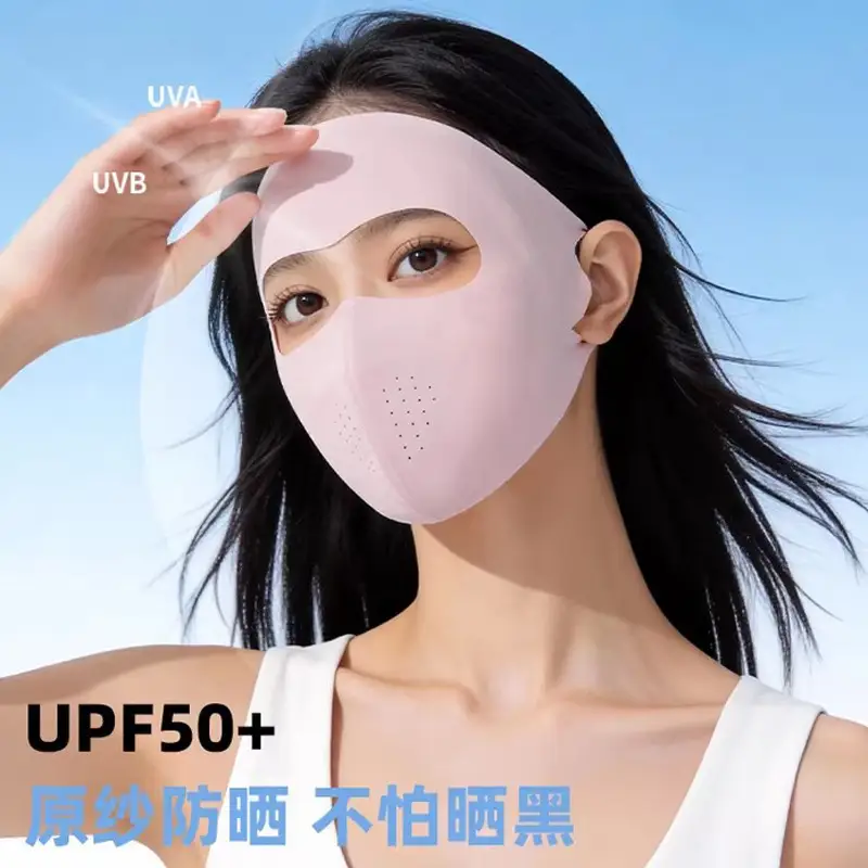 Hyaluronic Acid Face Mask, Full Face Sunscreen Mask for Women, Anti-Uv, Ice Silk, Light and Breathable, Eye Protection, New Summer Style
