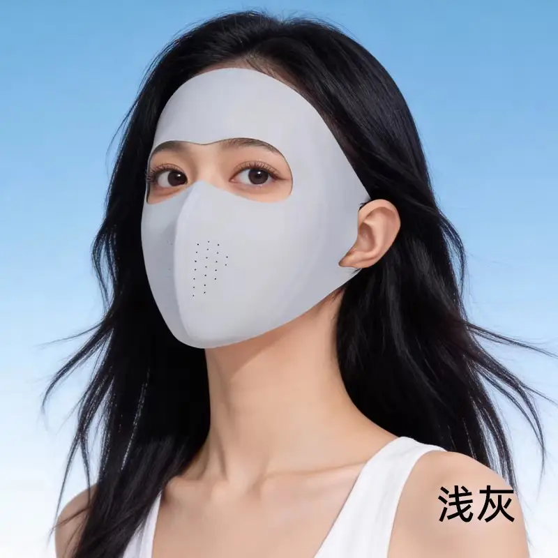 Hyaluronic Acid Face Mask, Full Face Sunscreen Mask for Women, Anti-Uv, Ice Silk, Light and Breathable, Eye Protection, New Summer Style