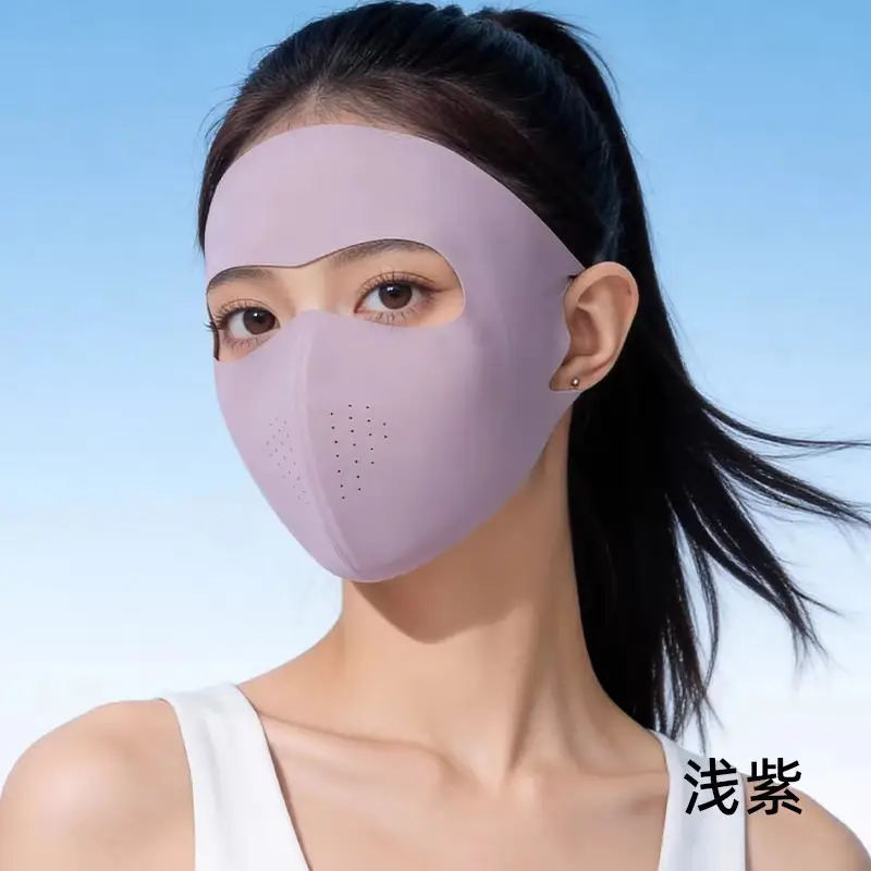 Hyaluronic Acid Face Mask, Full Face Sunscreen Mask for Women, Anti-Uv, Ice Silk, Light and Breathable, Eye Protection, New Summer Style