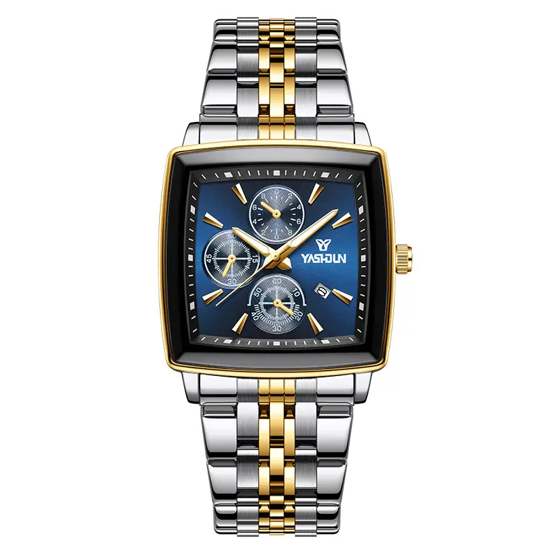 2026 New Model Men's High-End Watch, Square-Shaped, Elegant Business Style, Light Luxury, Luminous, Waterproof, Fully Automatic Quartz Wristwatch