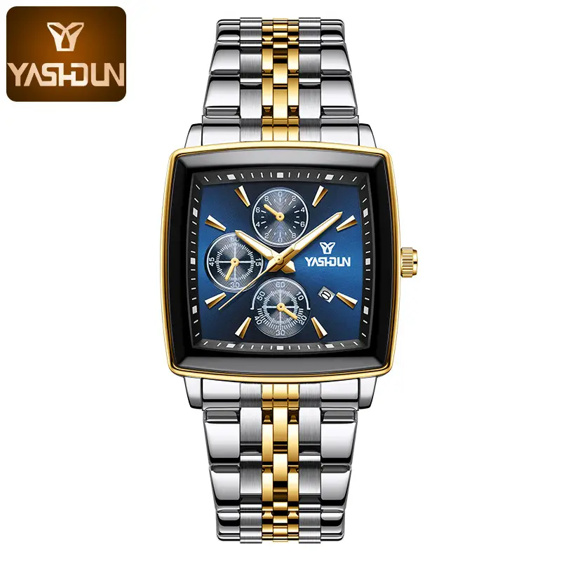 2026 New Model Men's High-End Watch, Square-Shaped, Elegant Business Style, Light Luxury, Luminous, Waterproof, Fully Automatic Quartz Wristwatch