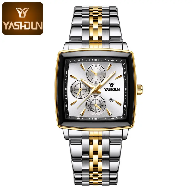 2026 New Model Men's High-End Watch, Square-Shaped, Elegant Business Style, Light Luxury, Luminous, Waterproof, Fully Automatic Quartz Wristwatch