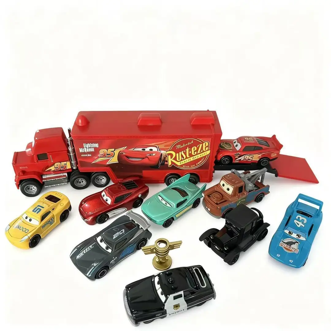 Cross-Border Mcqueen Lightning Mcqueen Car Model Black Storm Sheriff Children's Toy Sliding Alloy Racing Car for Boys