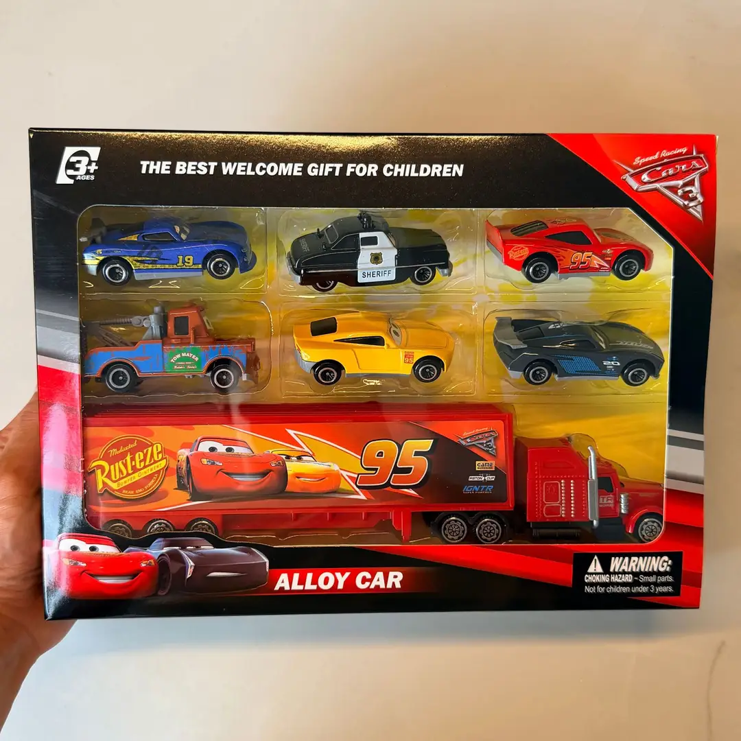 Cross-Border Mcqueen Lightning Mcqueen Car Model Black Storm Sheriff Children's Toy Sliding Alloy Racing Car for Boys
