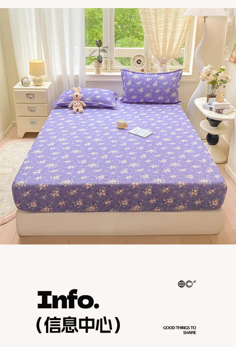 Class a Kapok Crinkled Gauze Double-Layer Gauze Fitted Sheet Mattress Protector Anti-Dirt Anti-Slip Protective Cover Single Piece Bed Cover Fitted Sheet Three-Piece Set — feature 15