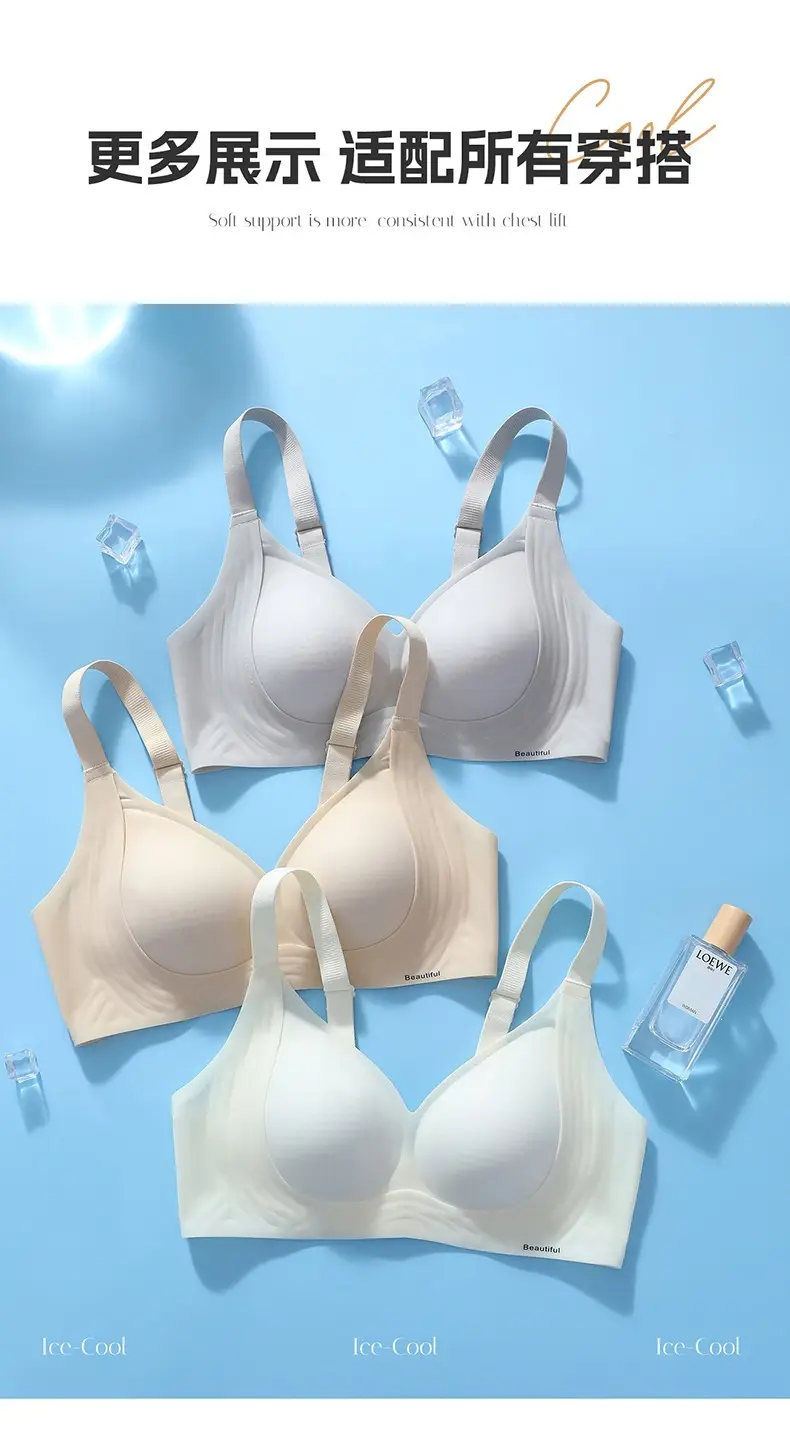 Breathable Perforated Cup Seamless Cool Nude-Feel Underwear for Women, Jelly Soft Support Adjustable Wireless Ultra-Thin Bra — feature 18