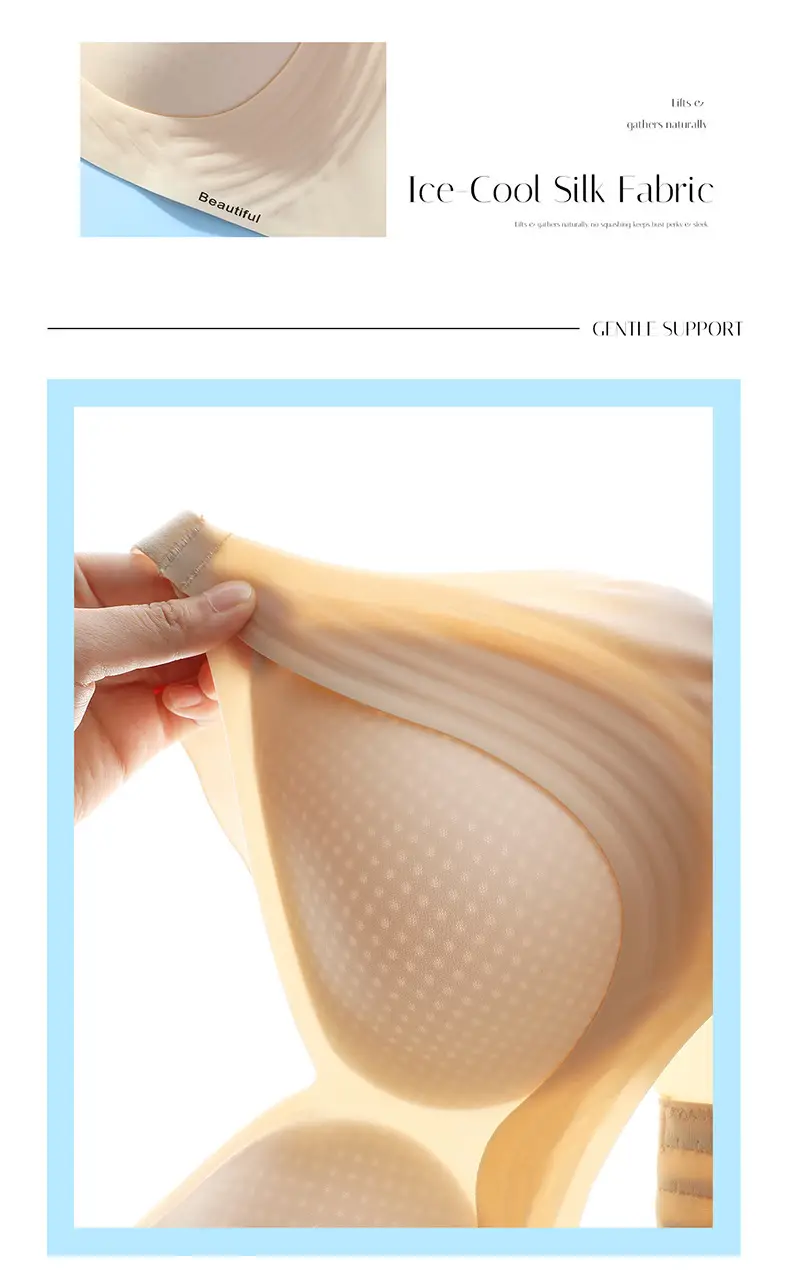 Breathable Perforated Cup Seamless Cool Nude-Feel Underwear for Women, Jelly Soft Support Adjustable Wireless Ultra-Thin Bra — feature 19