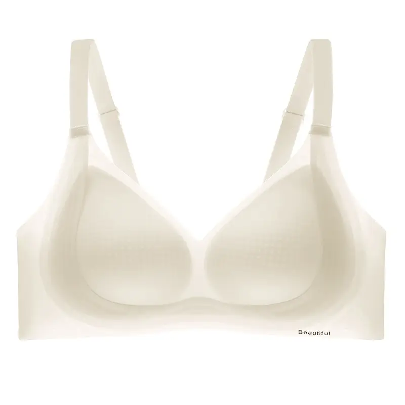 Breathable Perforated Cup Seamless Cool Nude-Feel Underwear for Women, Jelly Soft Support Adjustable Wireless Ultra-Thin Bra