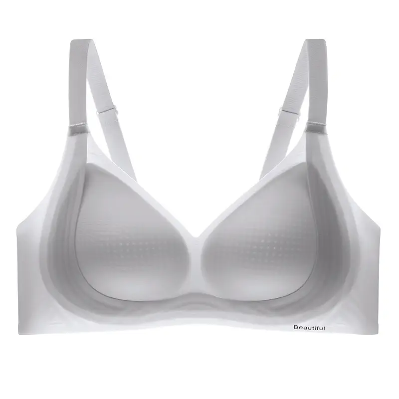 Breathable Perforated Cup Seamless Cool Nude-Feel Underwear for Women, Jelly Soft Support Adjustable Wireless Ultra-Thin Bra