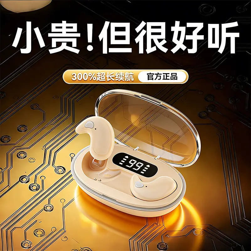 Cross-Border Popular Sleep Wireless Bluetooth Earphones, On-Ear Noise-Cancelling Private Model, Ultra-Long Battery Life, Digital Display Earphones in Stock