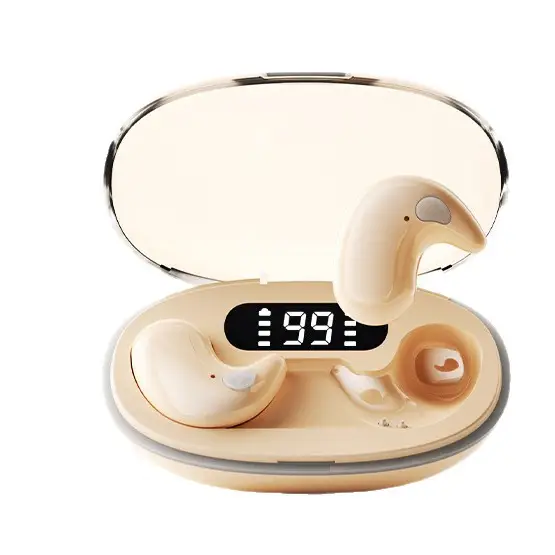 Cross-Border Popular Sleep Wireless Bluetooth Earphones, On-Ear Noise-Cancelling Private Model, Ultra-Long Battery Life, Digital Display Earphones in Stock