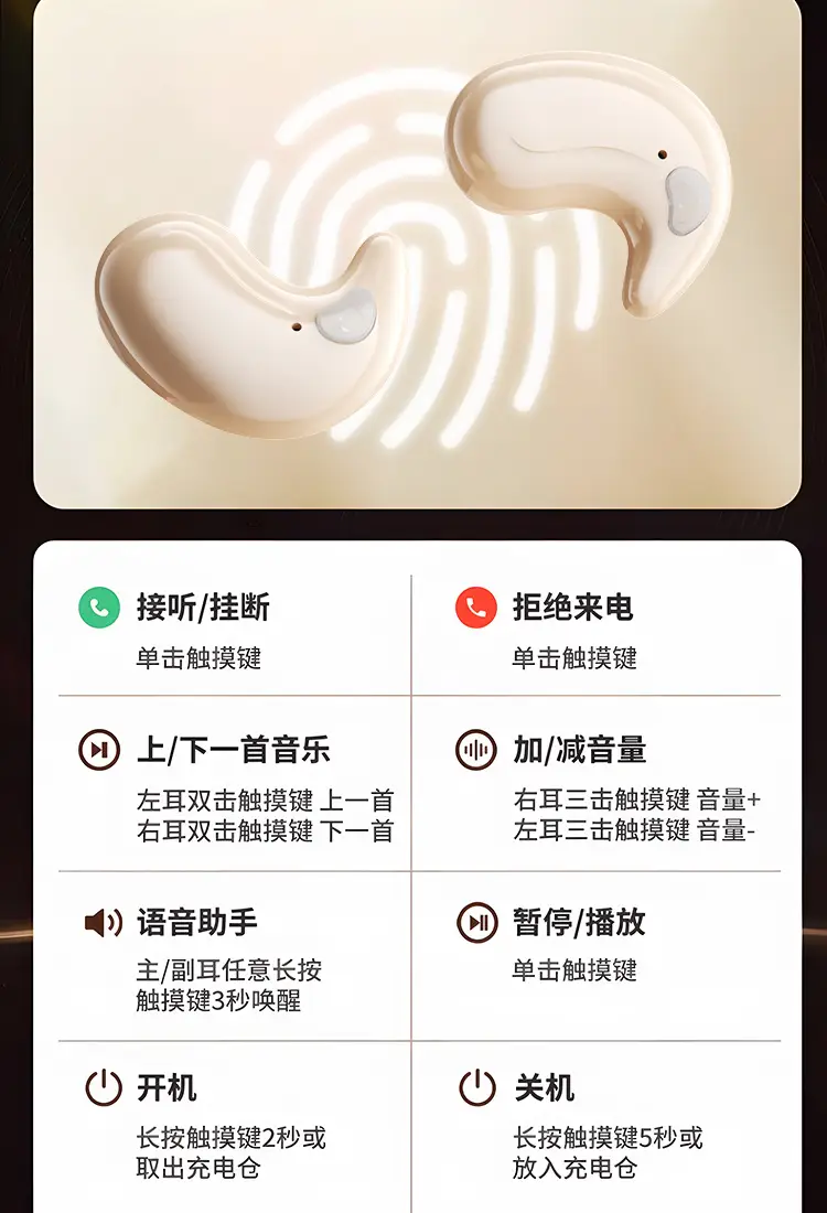Cross-Border Popular Sleep Wireless Bluetooth Earphones, On-Ear Noise-Cancelling Private Model, Ultra-Long Battery Life, Digital Display Earphones in Stock — feature 11