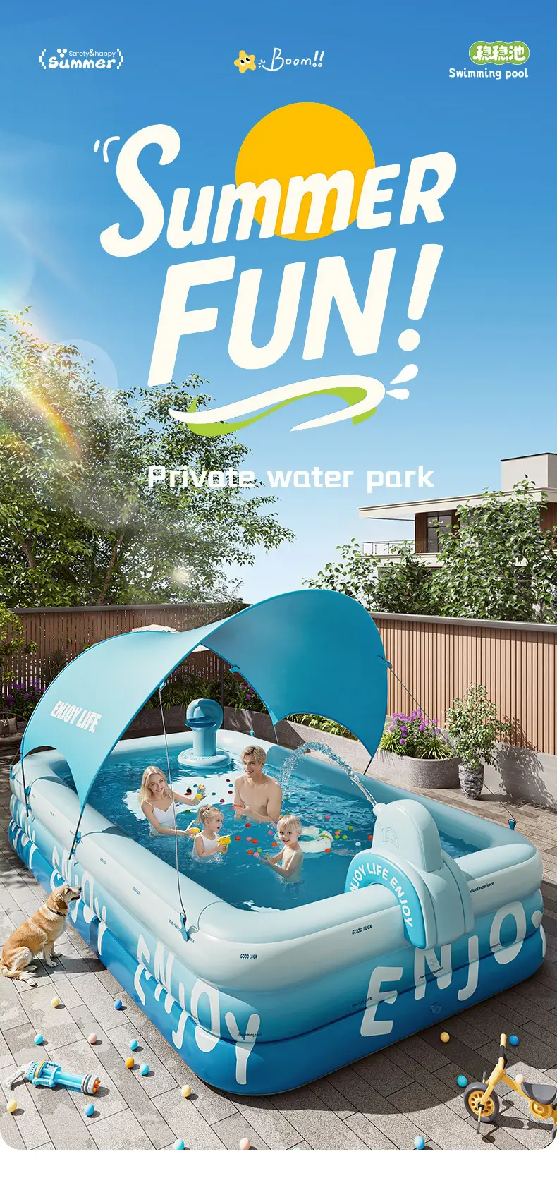 Swimming Pool Thickened Large Indoor and Outdoor One-Touch Inflatable Swimming Pool for Adults and Children Family Water Play Pool Wholesale — feature 1