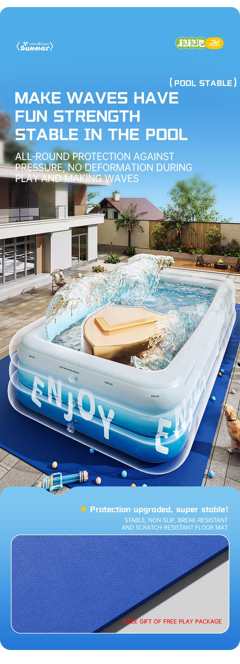 Swimming Pool Thickened Large Indoor and Outdoor One-Touch Inflatable Swimming Pool for Adults and Children Family Water Play Pool Wholesale — feature 11