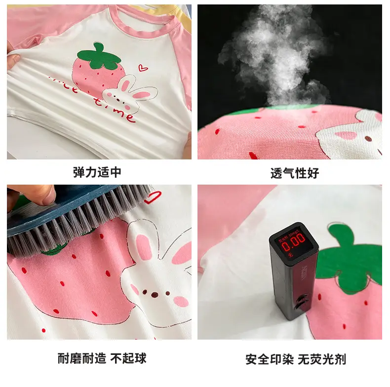 Children's Modal Home Clothes, Three-Quarter Sleeve Pajamas Set, Boys and Girls Air-Conditioned Clothing Two-Piece Set — feature 4