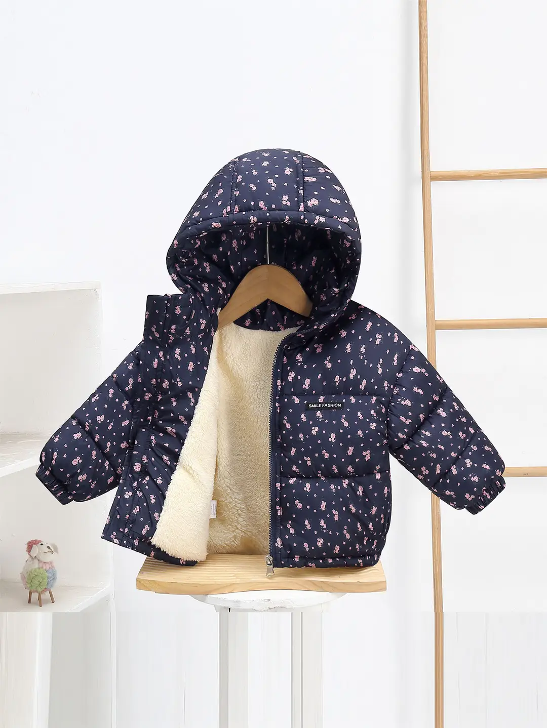 Foreign Trade Children's Clothing, Children's down Cotton Jacket, Boys' Cotton Coat, Girls' Thickened Cotton Clothing, Floral Fleece-Lined Children's Outerwear — feature 28