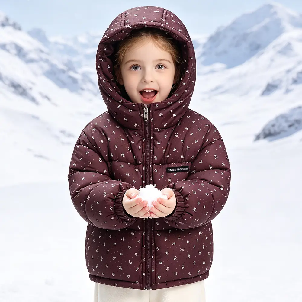 Foreign Trade Children's Clothing, Children's down Cotton Jacket, Boys' Cotton Coat, Girls' Thickened Cotton Clothing, Floral Fleece-Lined Children's Outerwear — feature 40