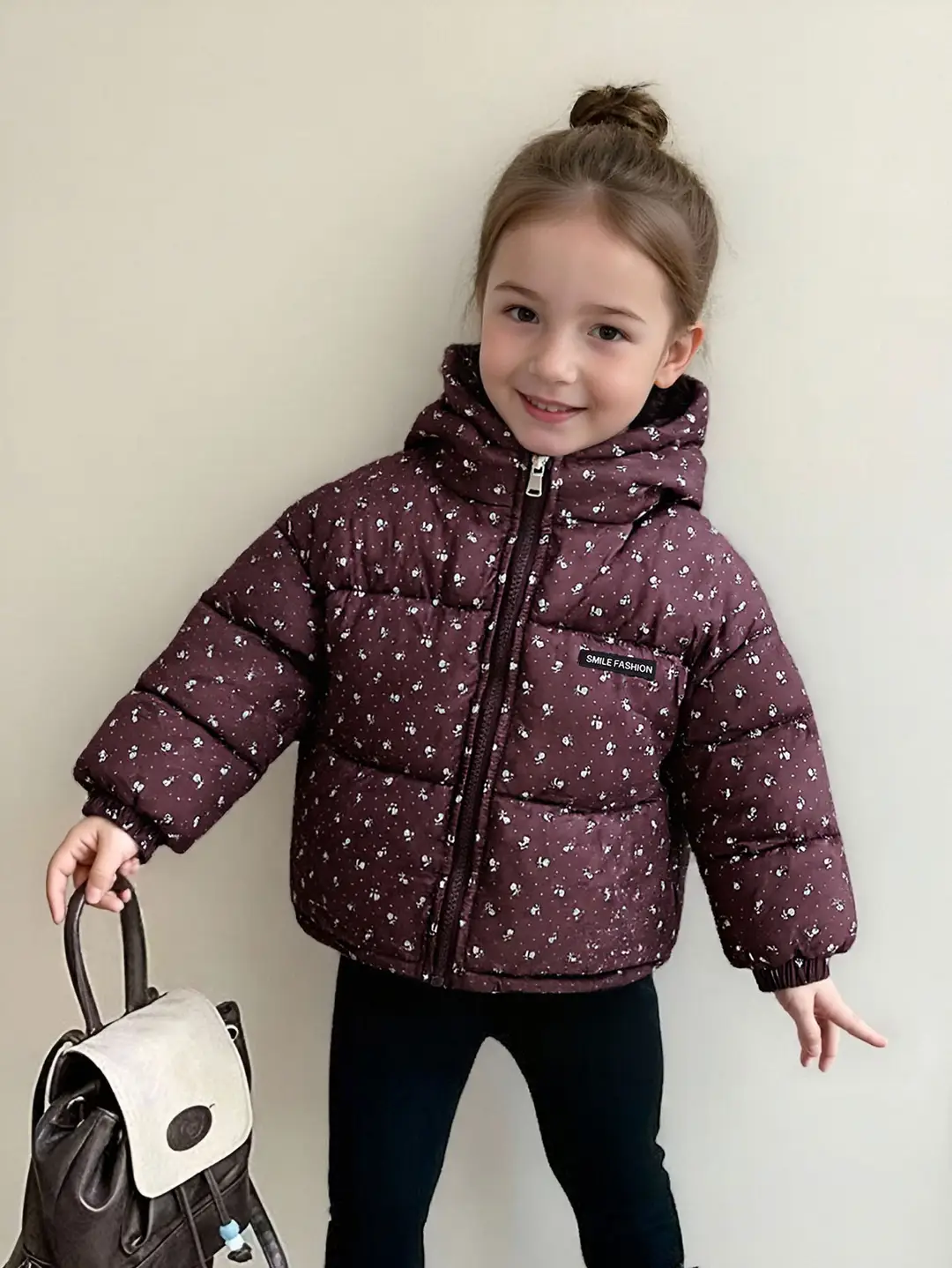 Foreign Trade Children's Clothing, Children's down Cotton Jacket, Boys' Cotton Coat, Girls' Thickened Cotton Clothing, Floral Fleece-Lined Children's Outerwear — feature 6