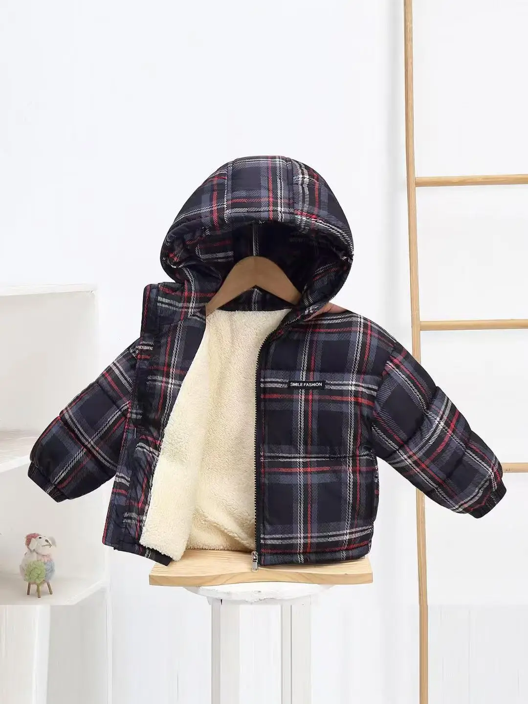 Foreign Trade Children's Clothing, Children's down Cotton Jacket, Boys' Cotton Coat, Girls' Thickened Cotton Clothing, Floral Fleece-Lined Children's Outerwear