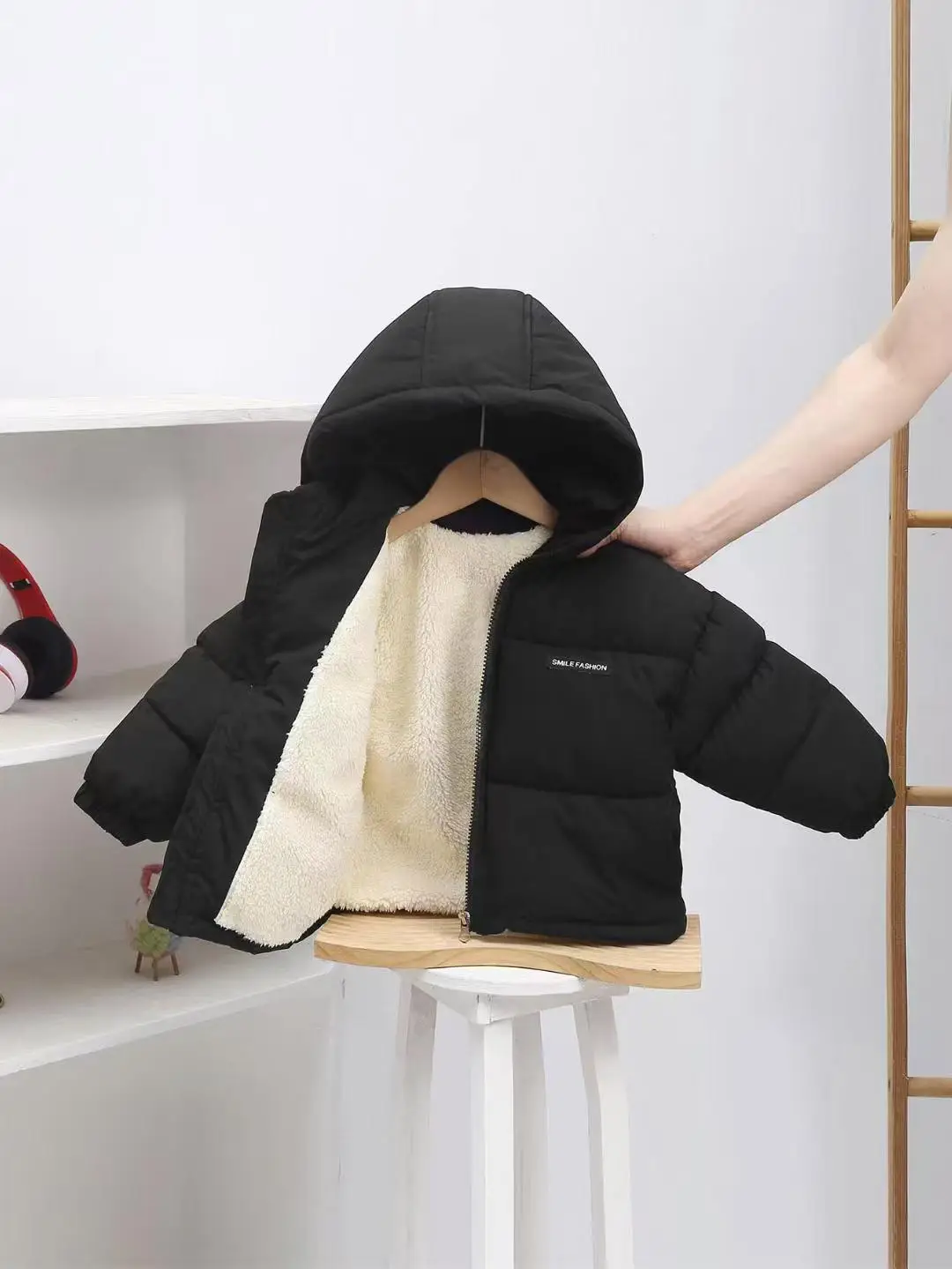 Foreign Trade Children's Clothing, Children's down Cotton Jacket, Boys' Cotton Coat, Girls' Thickened Cotton Clothing, Floral Fleece-Lined Children's Outerwear